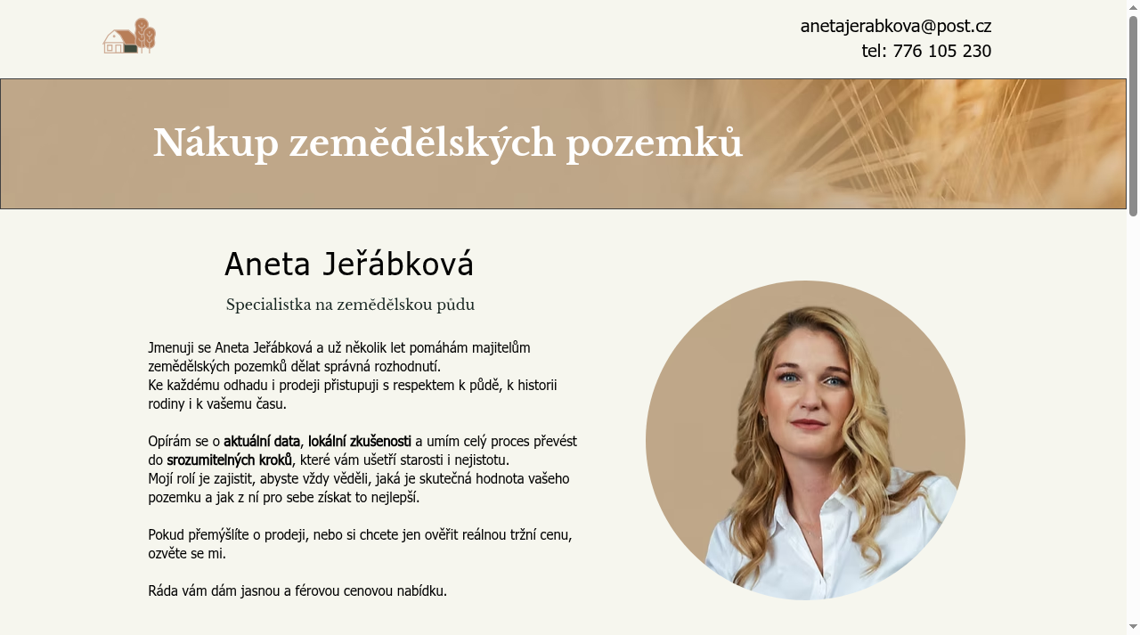 Screenshot of anetajerabkova.cz