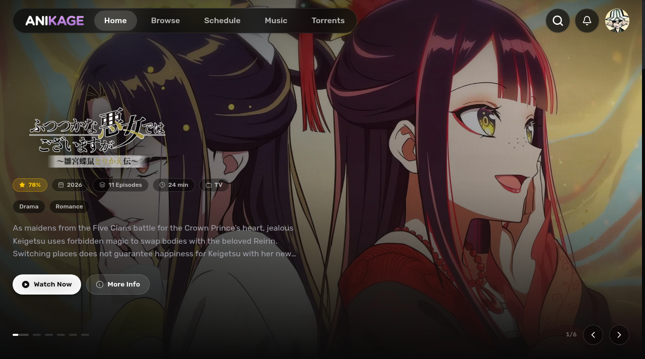 Screenshot of anikage.cc