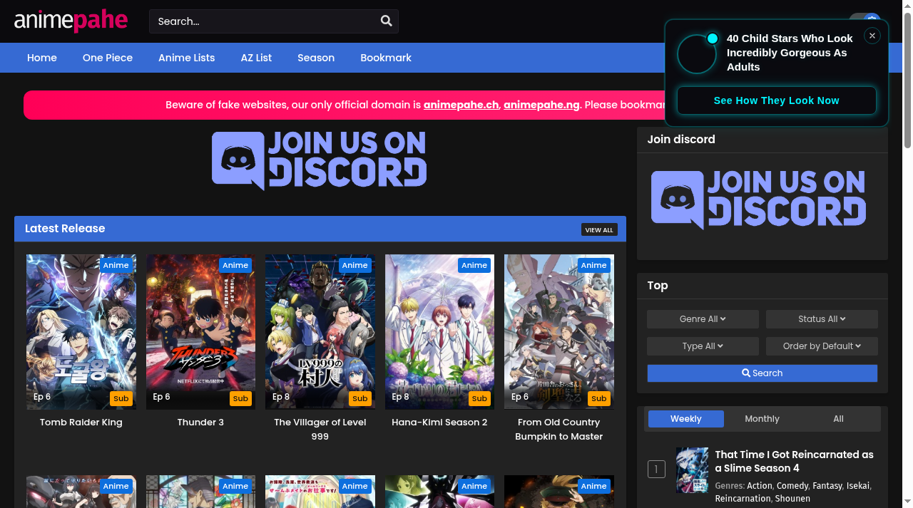 Screenshot of animepahe.ch