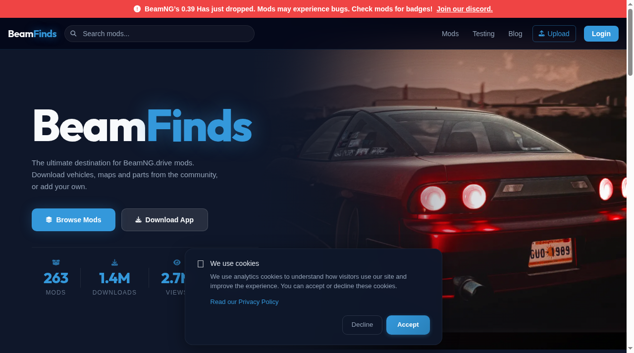 Screenshot of beamfinds.com