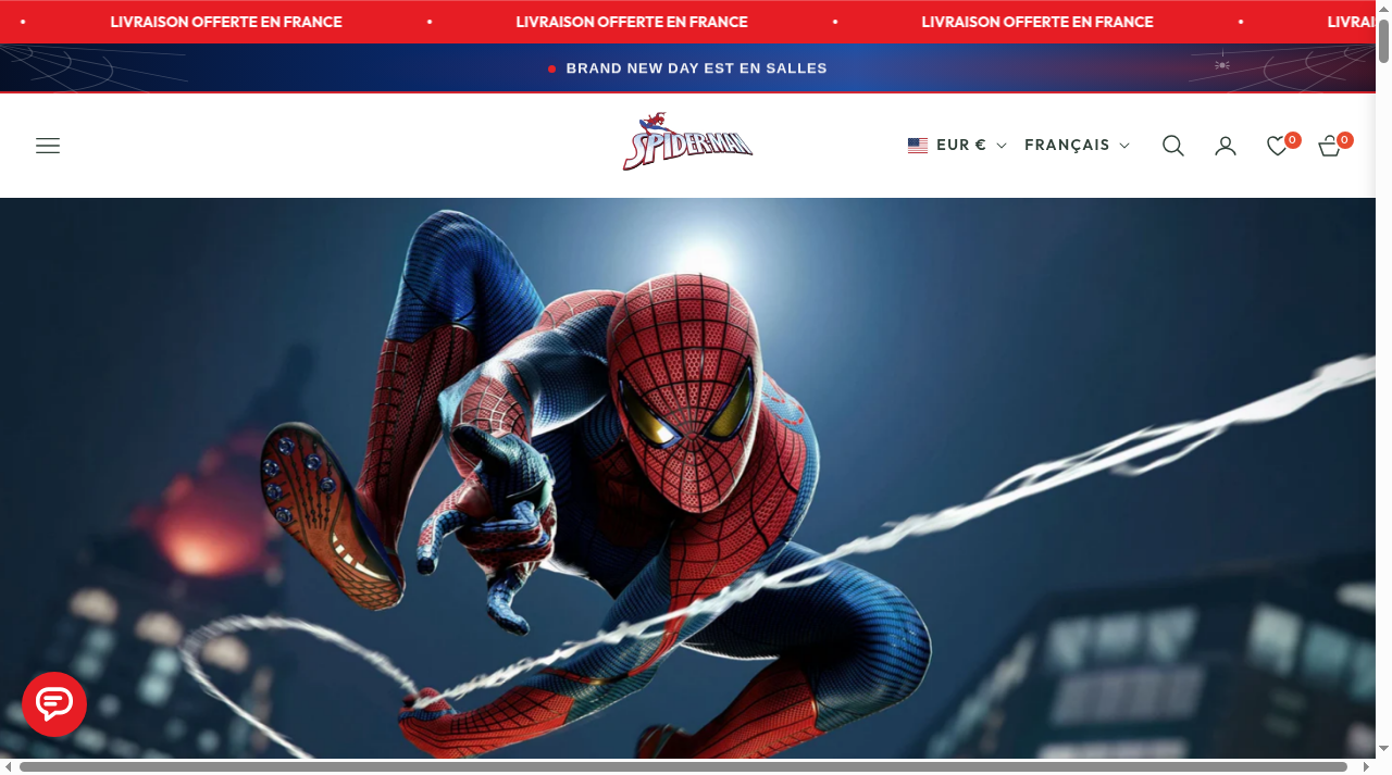 Screenshot of boutique-spiderman.fr