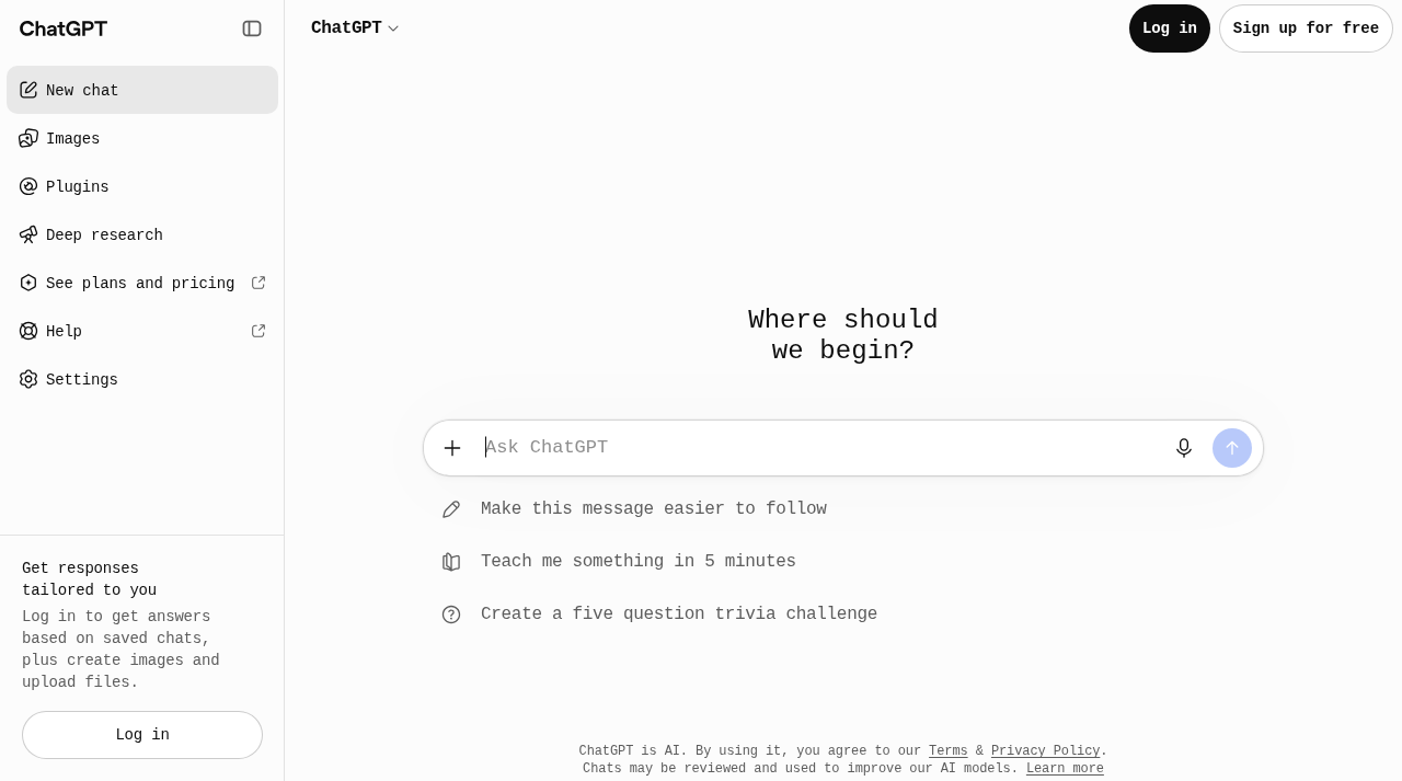 Screenshot of chatgpt.com