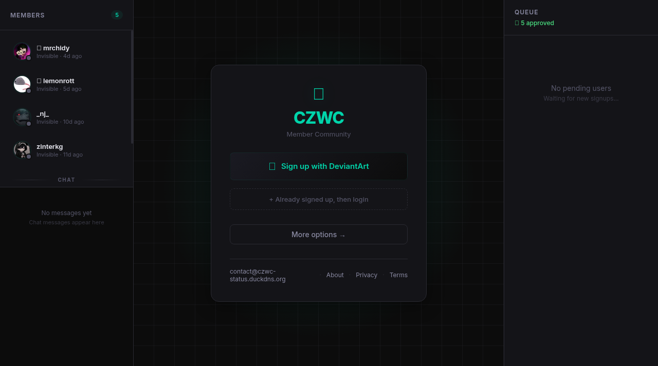Screenshot of czwc-status.duckdns.org