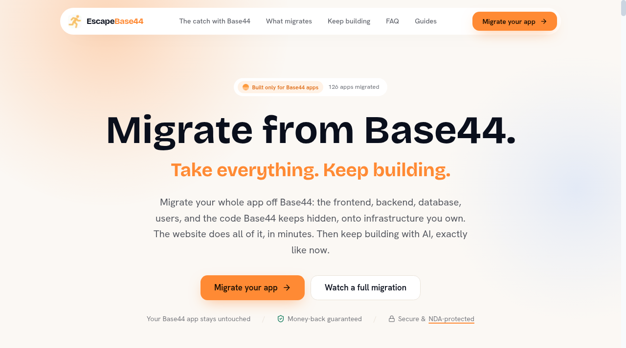 Screenshot of escapebase44.com