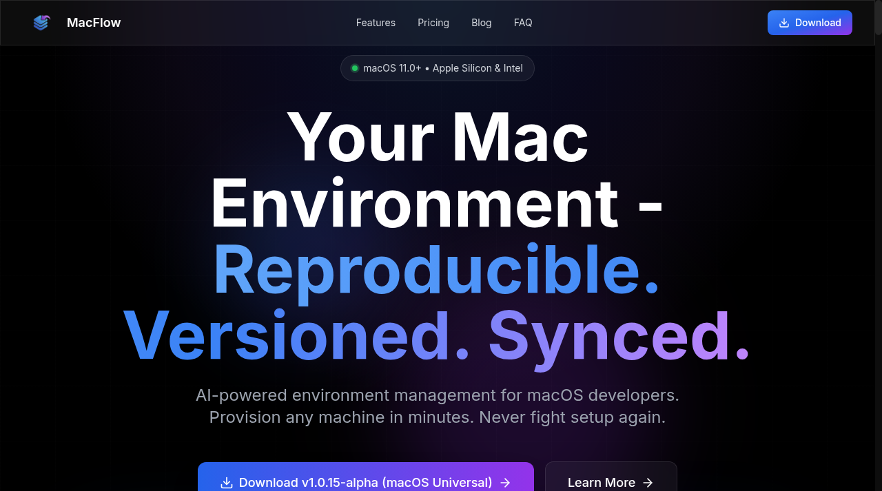 Screenshot of macflow.ai