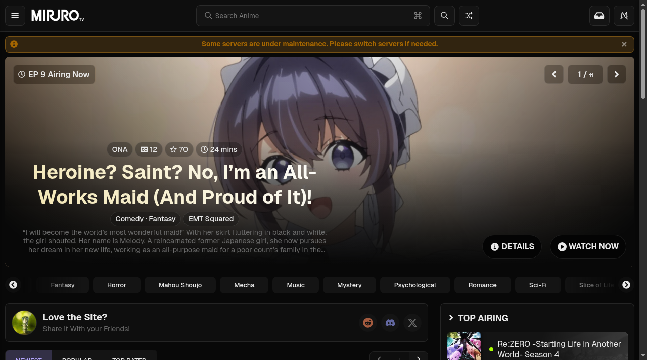 Screenshot of miruro.tv