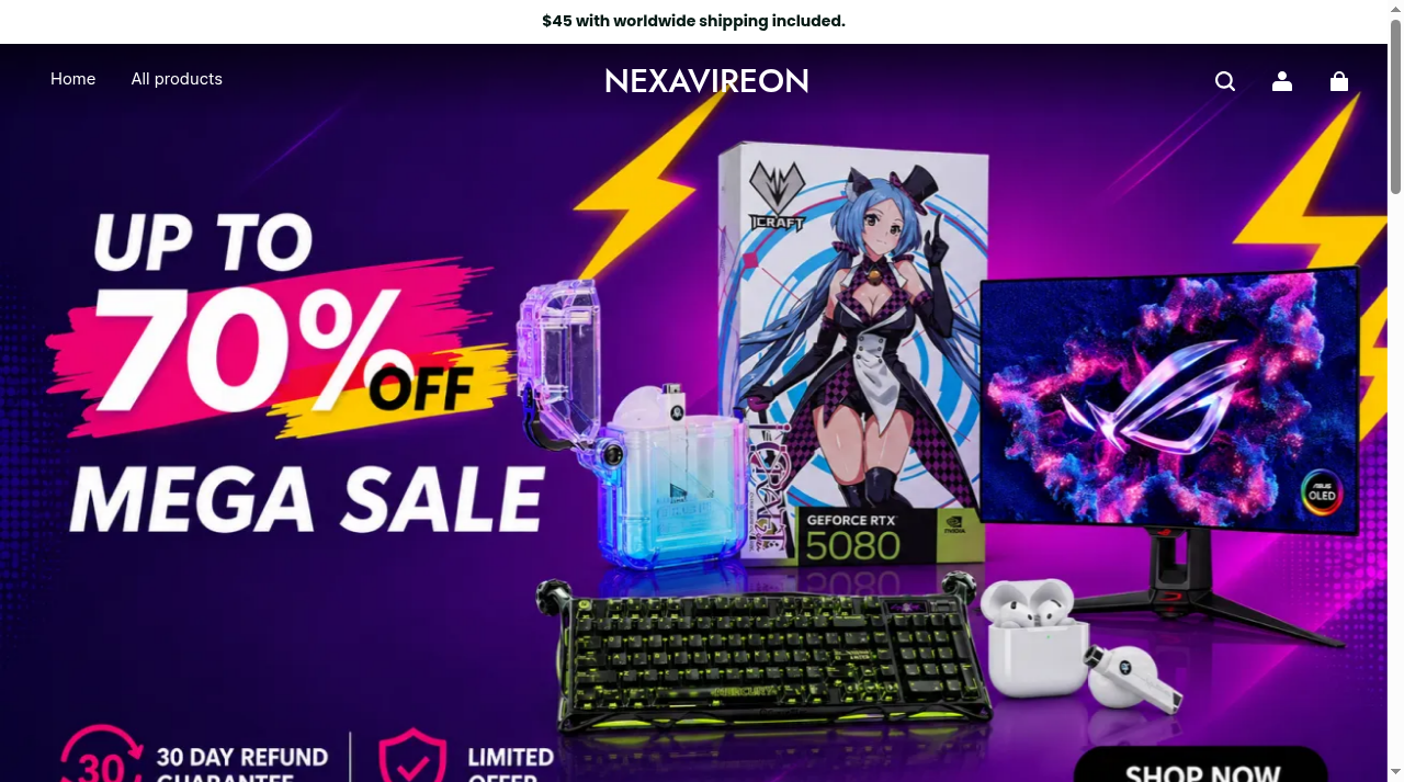 Screenshot of nexavireon.com