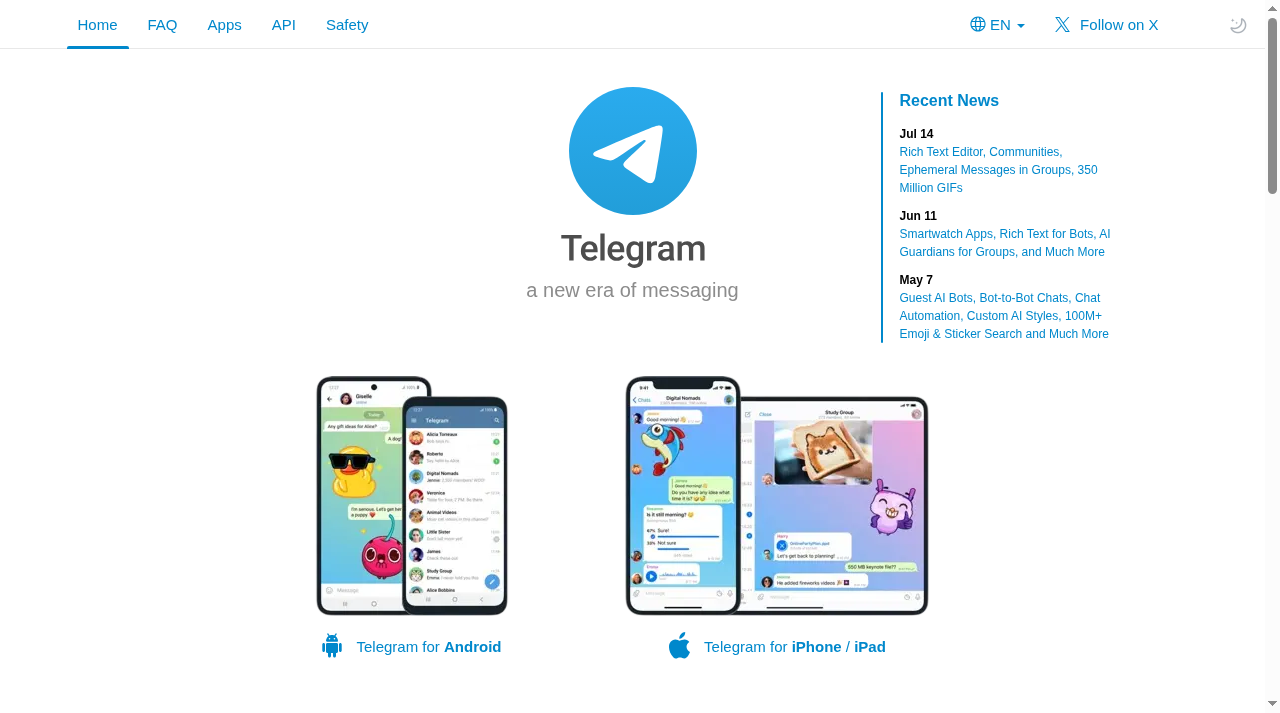 Screenshot of t.me