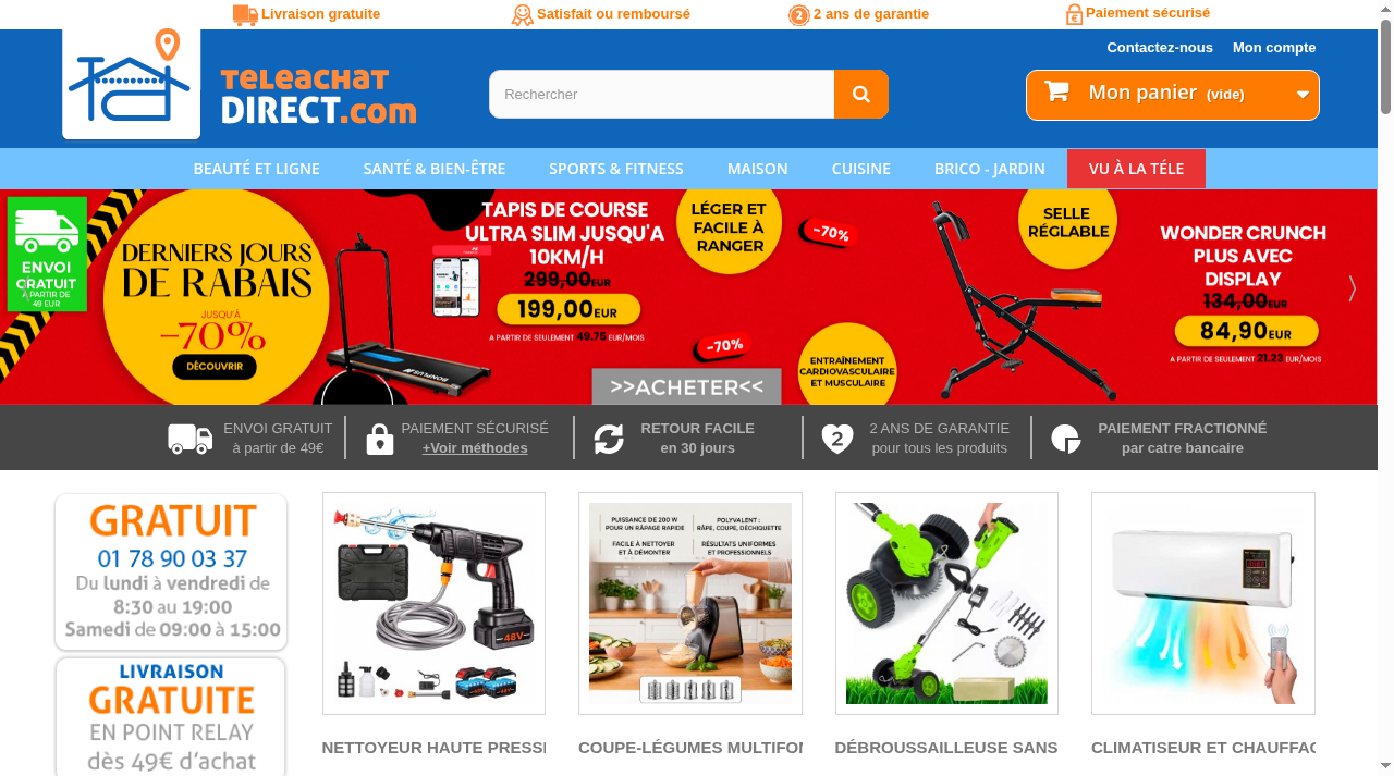 Screenshot of teleachatdirect.com
