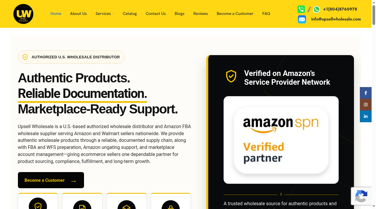 Screenshot of upsellwholesale.com