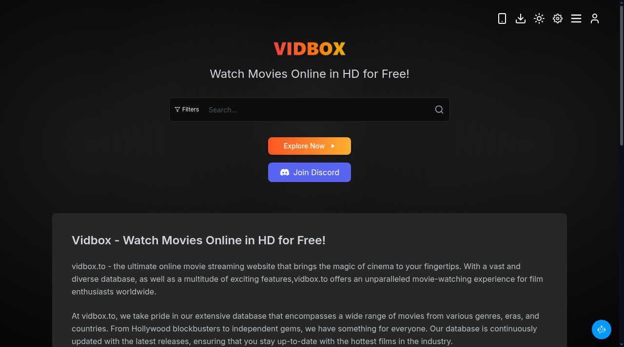 Screenshot of vidbox.cc