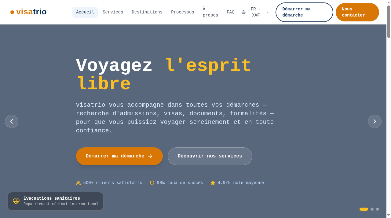 Screenshot of visatrio.com
